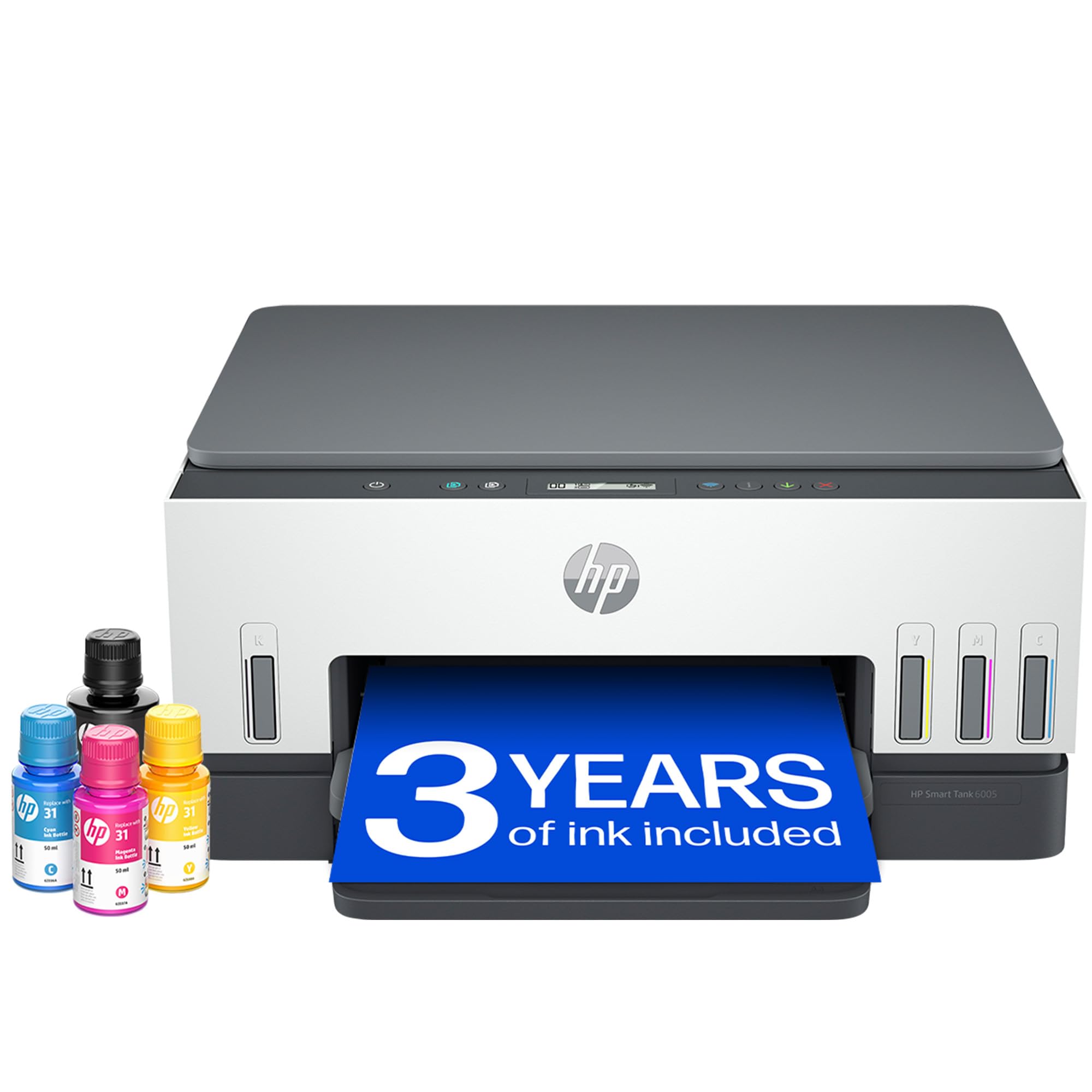 HP HP Smart Tank 6005 All in One Printer | Perfect for Home | Colour | Wireless | Print, Scan, Copy | Includes up to 3 Years of Ink