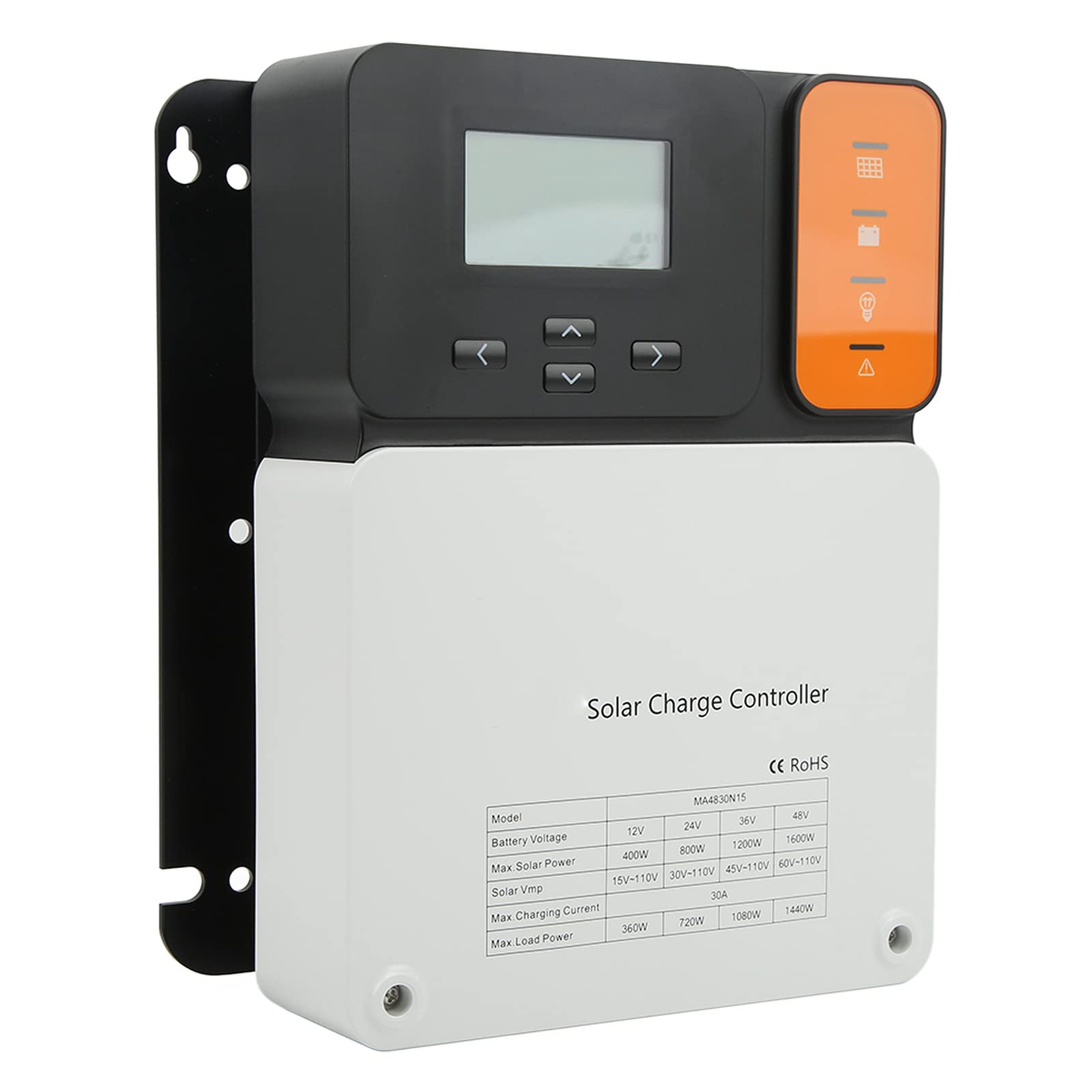 Kontroler ładowania Słonecznego MPPT, Regulator Panelu Słonecznego ze Stopu Aluminium 30A Auto 12 V 24 V 36 48 , Wejście PV 150 , , do Systemów ładowania Baterii Słonecznych Poza siecią