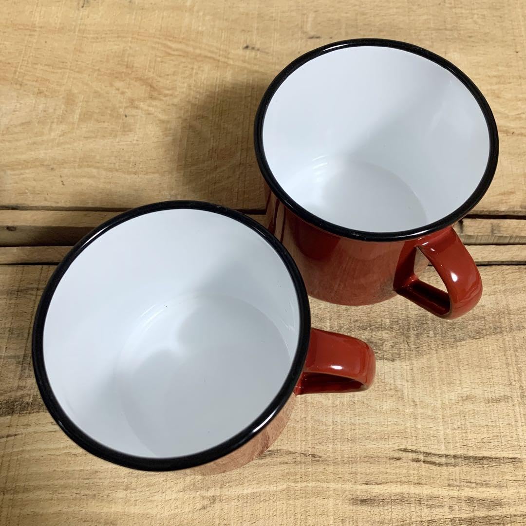 ヴィンテージ アンティーク ホーロー カップ&ソーサー Amazon.co.jp: 年代物 レトロ 琺瑯 ホーローマグカップ大 赤 2個