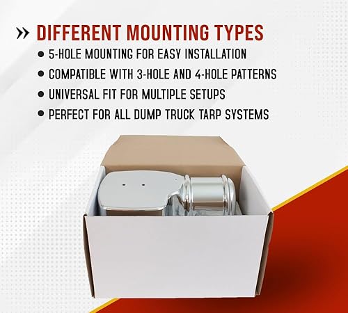 Miniatura 5 de Mytee Products Motor de lona de 600 W 501 para sistemas de lona de camión volquete con cubierta cromada, motor de lona de camión volquete con patrón