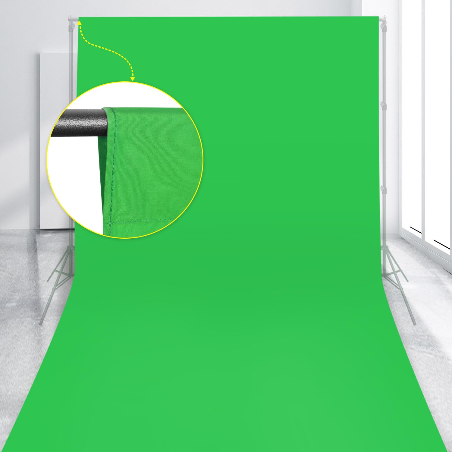 3 x 6 m sfondo verde per fotografia, registrazione video, riprese, tessuto poliestere ad alta densità per registrazione di feste