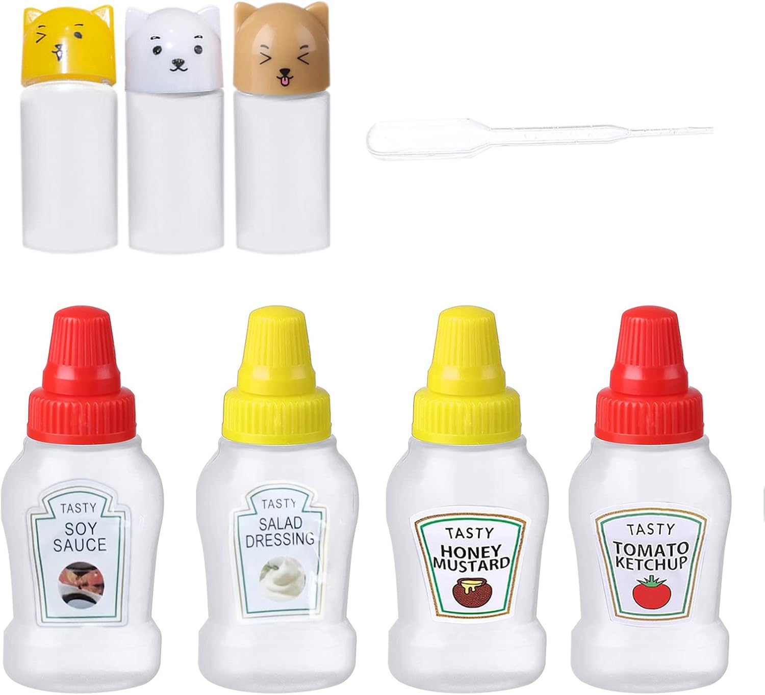 Mini Ketchup Bottle Ketchup/Honey/Sauce/Salad Condiment Squeeze Bottle, Reusable