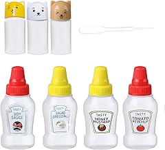 Mini Ketchup Bottle - Ketchup/Honey/Sauce/Salad Condiment Squeeze Bottle, Reusable Mini Sauce Bottle, Portable Ketchup Squeeze Bottles, Kids Bento Box Accessories, Pla-stic Sauce Container Gifts