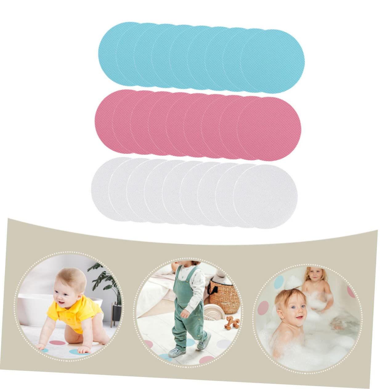 Luxshiny 3sets Non Slip Bathtub Stickers Adhesive Safety Decals for Stairs Pools and Bathrooms Skid Textured Surface Easy to Apply and Remove 36pcs*3