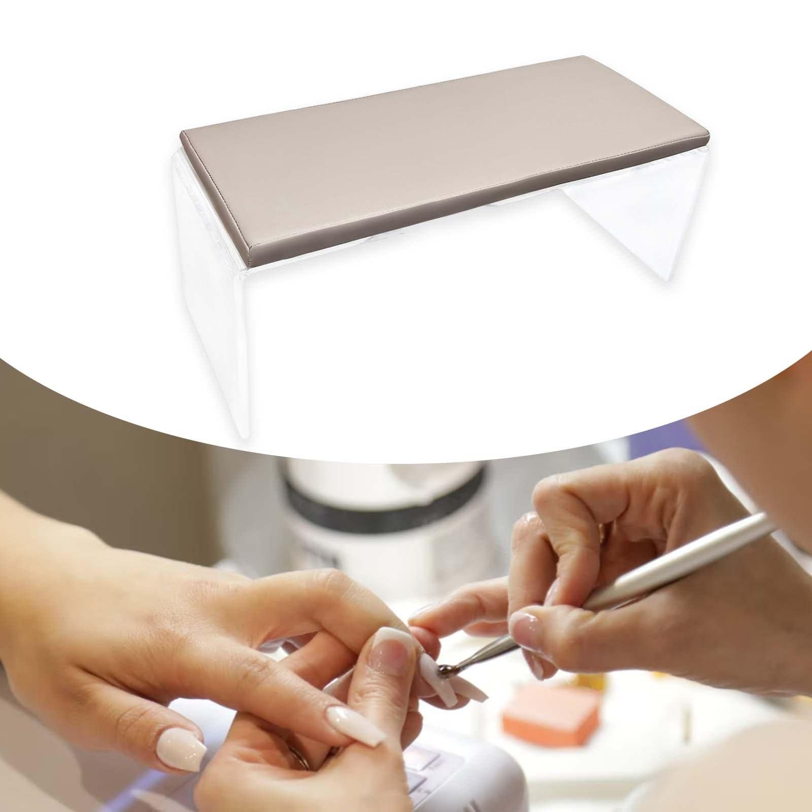 Cuscino poggiabraccia per manicure, antiscivolo, per unghie fai da te, marrone
