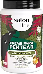 Salon Line, Creme de Pentear, Azeite de Oliva, Vegano - Para Cabelos Ondulados, Cacheados, Crespos e em Transição Capilar, 1 kg