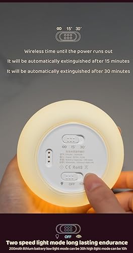 Miniatura 6 de DSSTOF - Lámpara de luz nocturna de conejo de helado para dormitorio, lámpara recargable linda kawaii, lámpara de noche de grifo, luces nocturnas