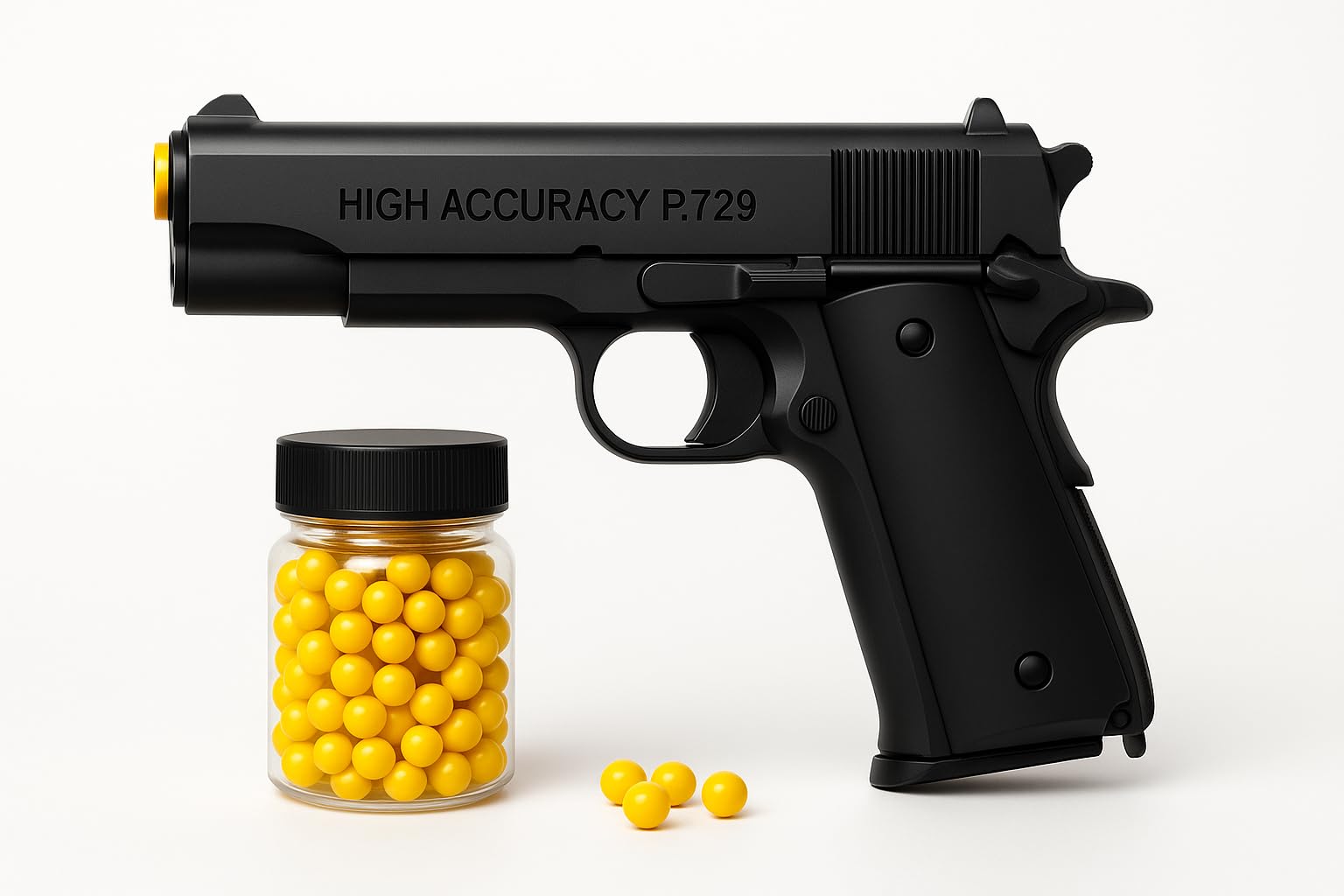 P729 Pull Back Toy Gun with 200 BB Bullets | Spring Action Plastic Shooting Pistol | Kids Outdoor Play Gun-picture-12
