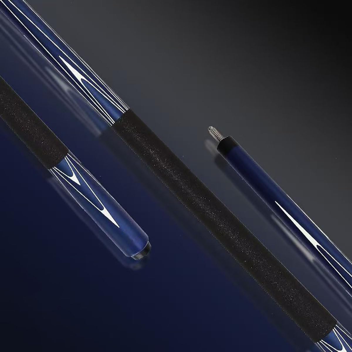 Stecca da biliardo in fibra di carbonio, 147,3 cm, professionale, 538-567 g, regolabile, punte da 13 mm, colore: blu