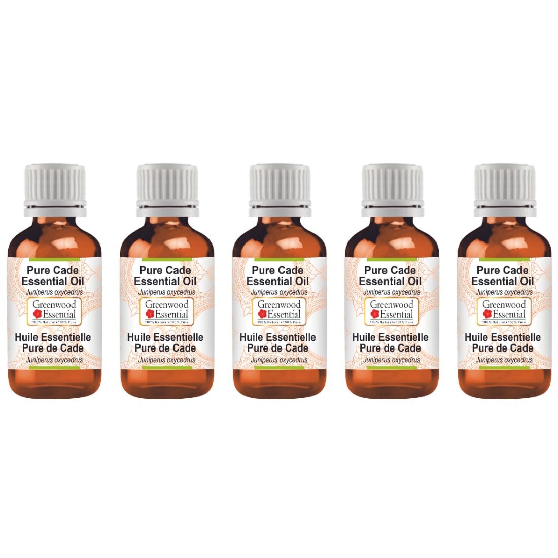 Greenwood Essential Naturreine Ätherisches Cade-Öl (Juniperus oxycedrus) Dampfdestilliert 100ml X 5 (16.9 oz)