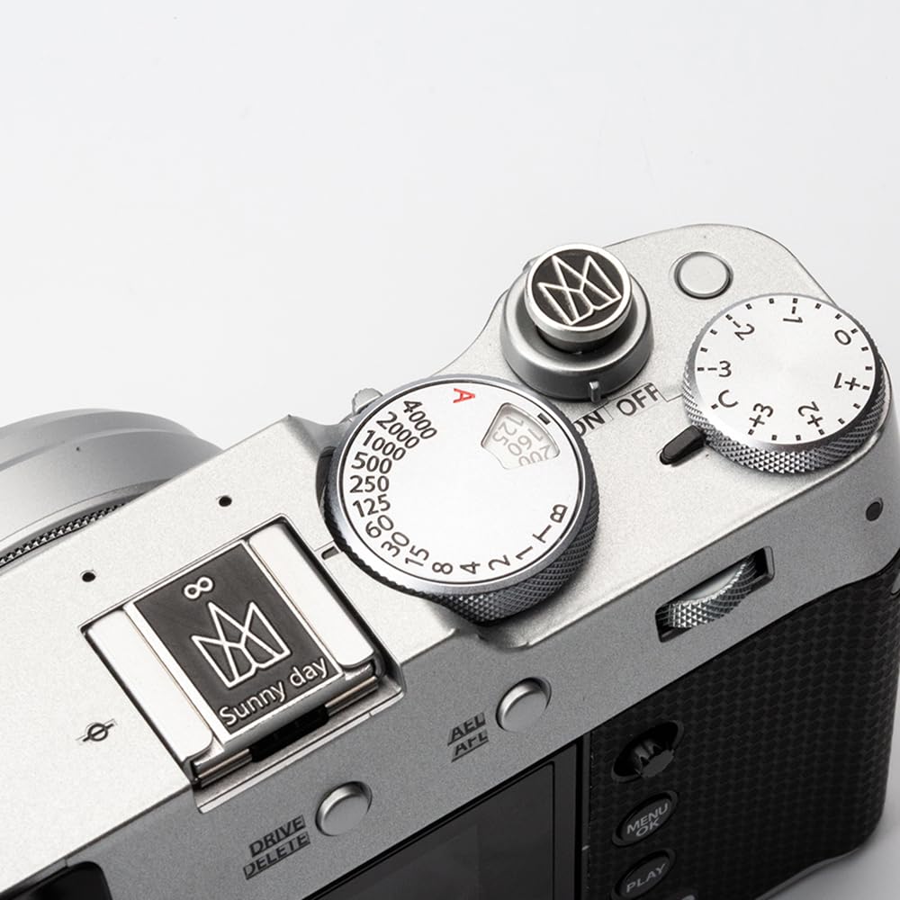 Crown Pattern Camera hot Shoe Cover Shutter Decorative Button Set for Fuji XT4, XT30, XE3,for Canon R6 R5 R7 R8 R10 for Nikon D750 D610 Z7 Z5 Z6 Z50 Z30 (Aluminum Alloy-Set01)