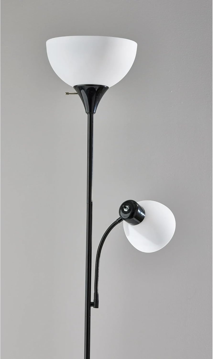 Tall Lamp 72-Inch Sturdy and Slim with Adjustable Gooseneck Bedroom Lamp Three-Way Swivel 9-Inch Plastic Base Floor Lamps for Bedroom Study Dormitory