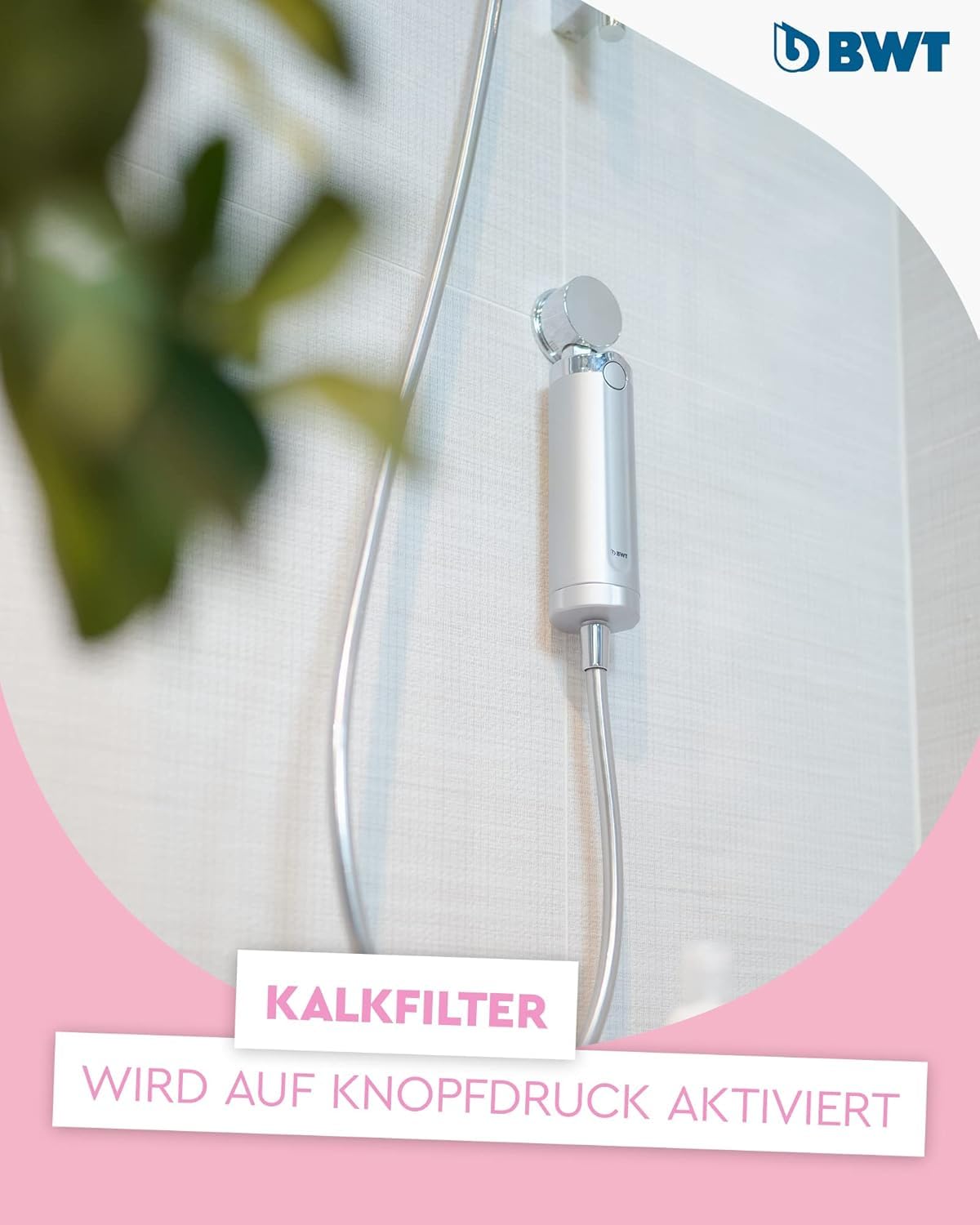 BWT Quick & Clean Duschfilter gegen Kalk & Chlor – Wasserfilter für Dusche | Weniger Kalkflecken & saubereres Bad | inkl. 1 Filterkartusche