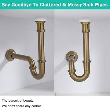 Brass P Trap 1 1/4 Sink Drain Pipe with Slip Joint Extension Tub