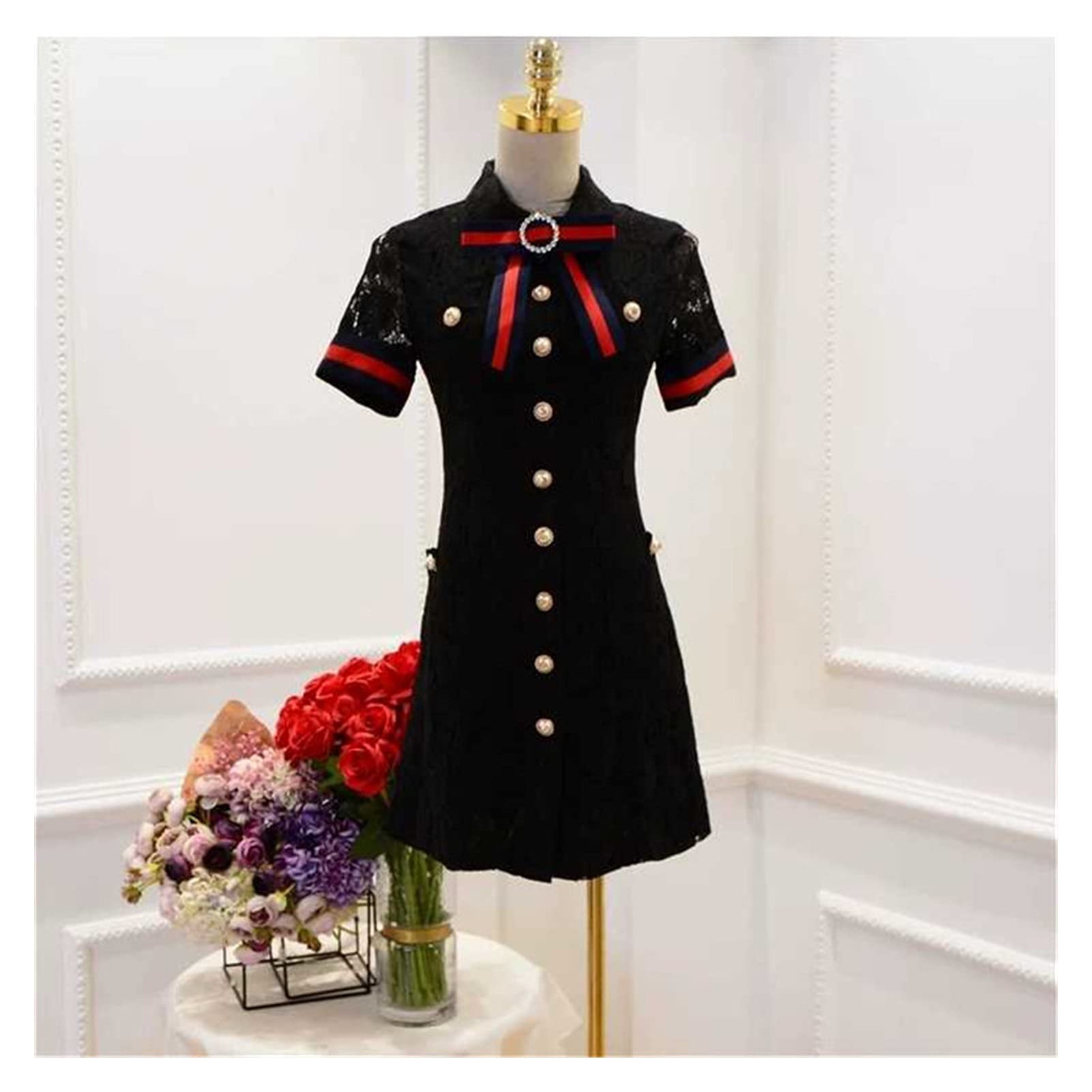 Amazon.co.jp: 花嫁のためのウェディングドレス ブラックホワイト中空  