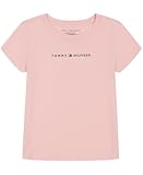 Girls Short Sleeve T-Shirt with Flag Logo&comma; Cotton Blend Tee with Tagless Interior