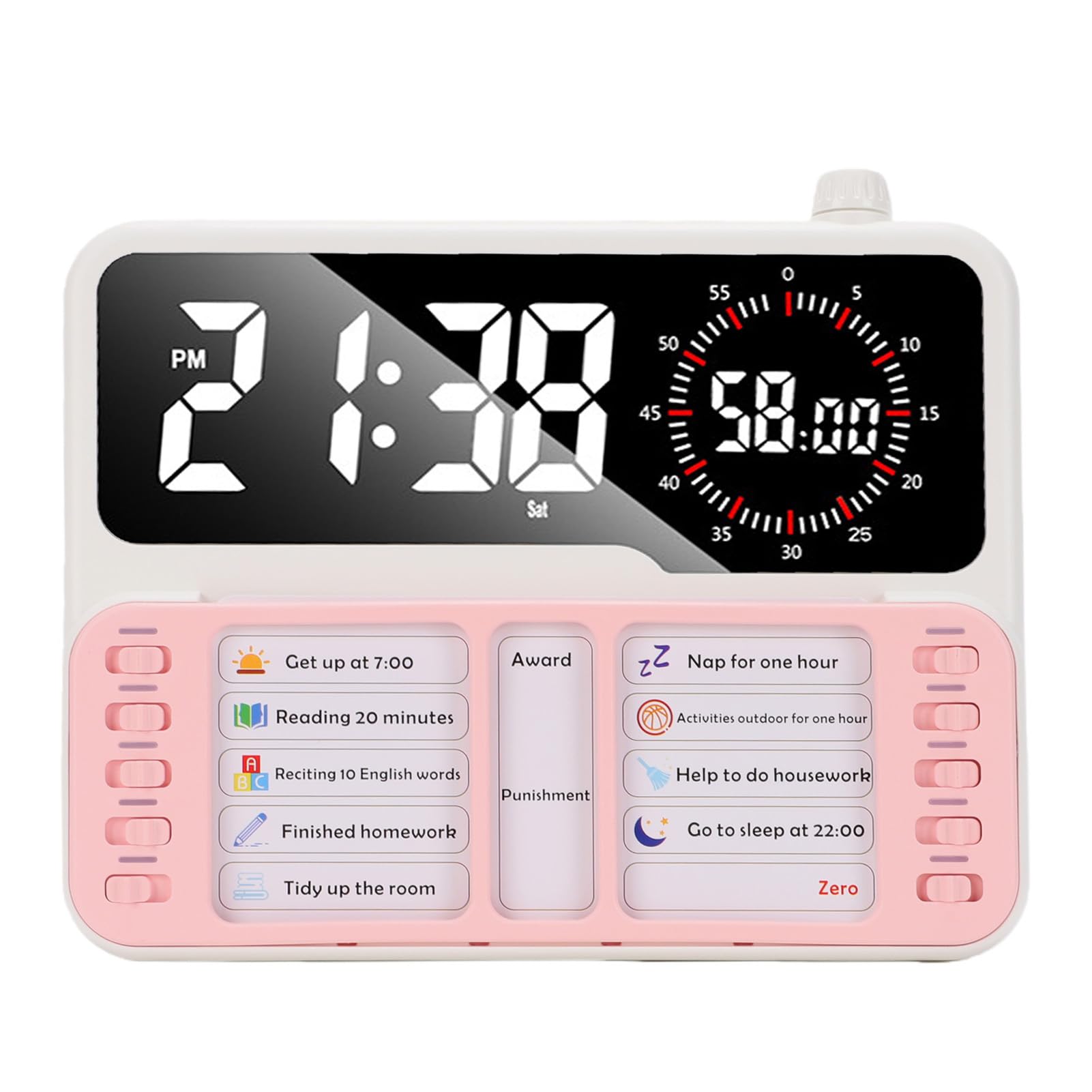 Akozon Minuteur Visuel 6 en 1 & Outil TDAH pour Enfants, Planning Visuel