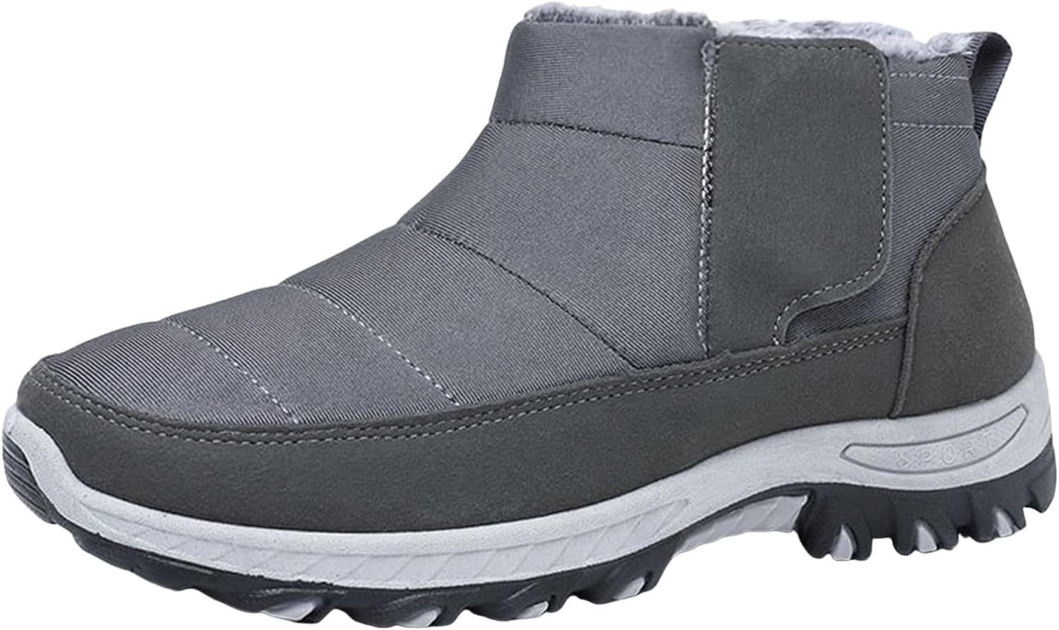 Men's Winter Boots Snow Boots Warm Fur Lined Non Slip Work Ankle Shoes Casual Lightweight Hiking Boot