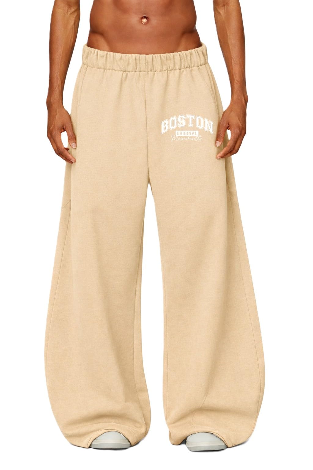 jugular men's baggy barrel wide leg track pants, cotton, elastic waistband, casual streetwear, marco
