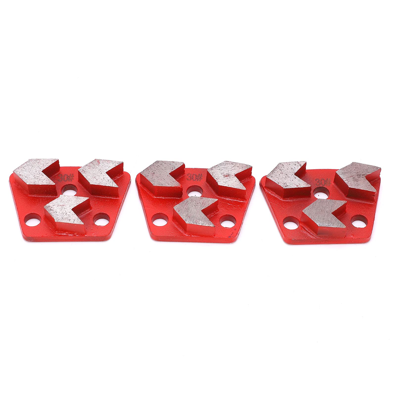 Generic Chaussures de Meulage Diamantées, Conception Trapézoïdale Agressive, efficacité de Meulage élevée pour Sol en Béton, Rouge, Maille 30#, Paquet de 3