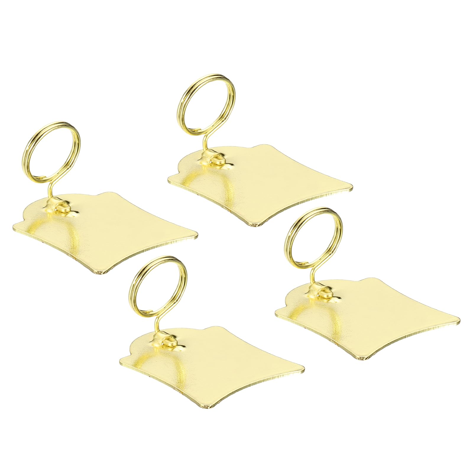 PATIKIL Metal Price Tag Holder 2 cm, 4 Pcs Sign Clips, Clip-On Label Tag Clip Sign Holder Stand Loop Wave Design for Retail Store Supermarket Bakery Home Office Display, Gold