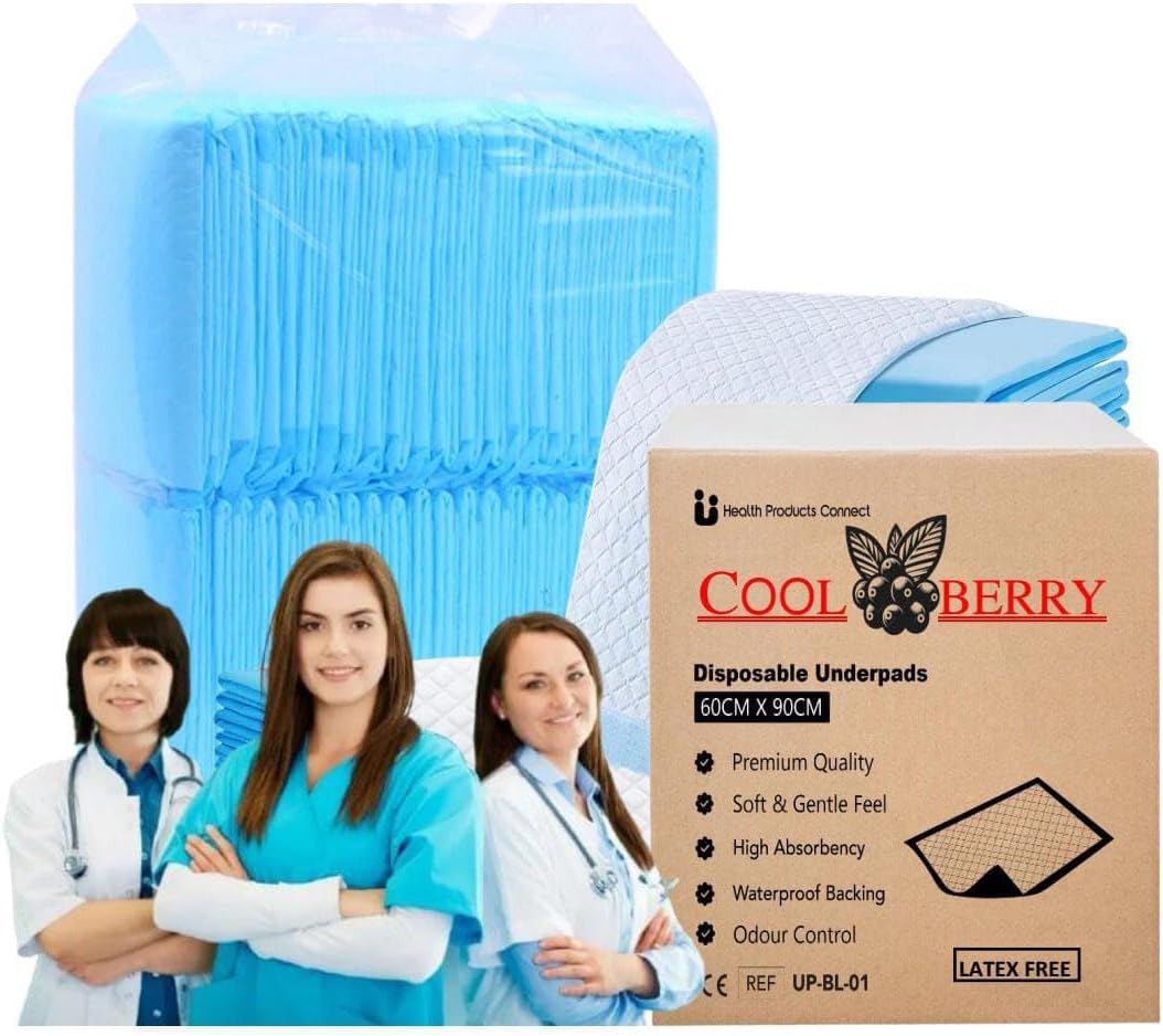 Premium Medical-Grade Disposable Underpad XL – 60cm x 90cm | Super Absorbent 1000ml Incontinence Bed Pads for Adults | Leak-Proof, Waterproof Chux Pads for Hospital, Nursing Home & Home Care Use (135)
