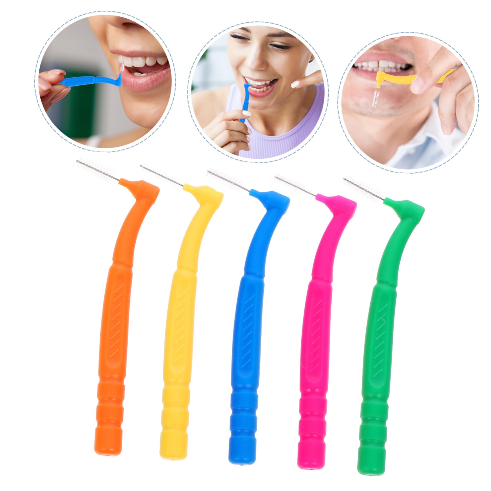 Healvian 250pezzi Spazzolini Interdentali Shape Per Pulizia Denti Di Colori Accessorio Multi-funzione Per Igiene Orale e Pulizia Di Piccole Fessure