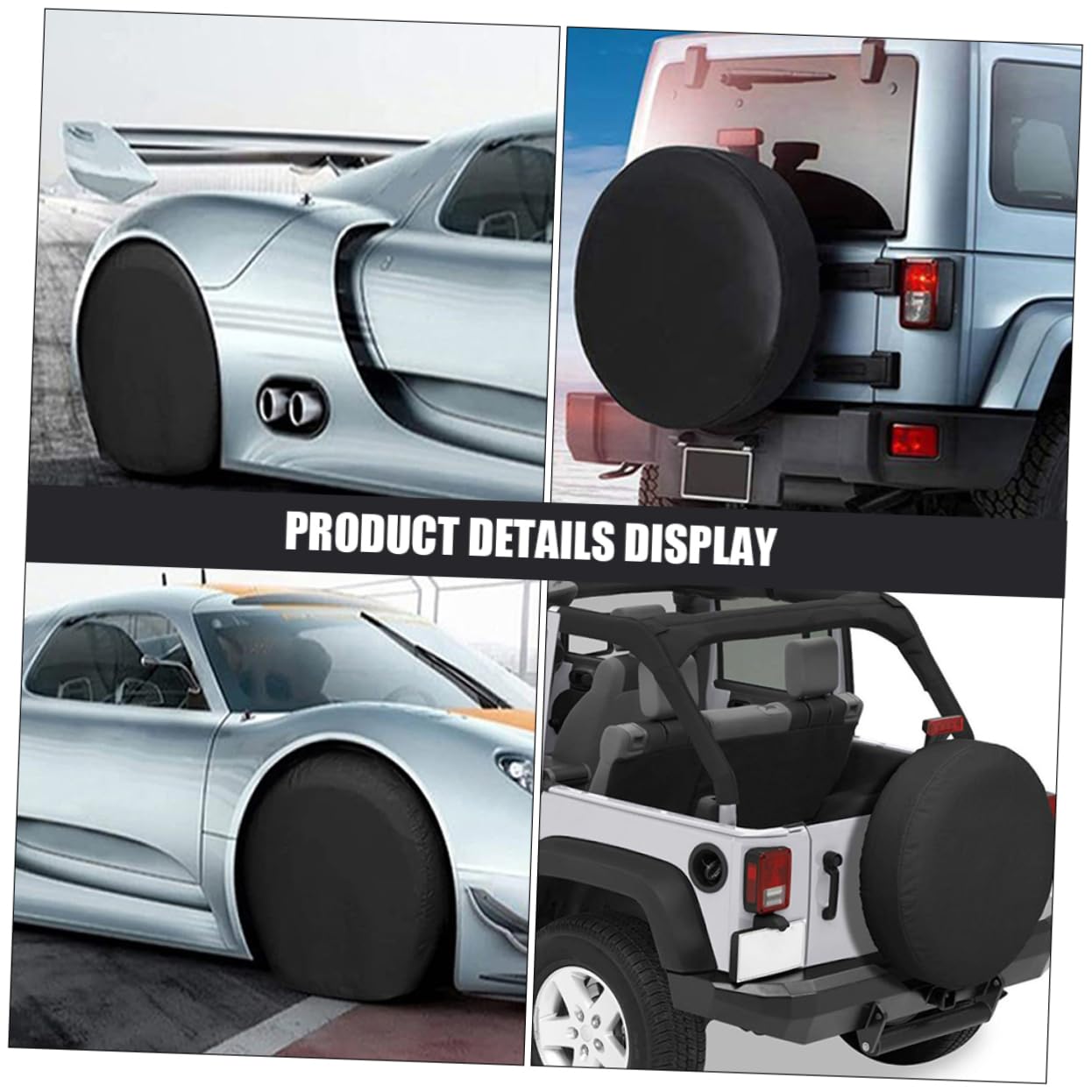 PartyKindom 2piezas Fundas para Neumáticos De Coche De Repuesto Cubiertas Protectoras De PVC para Neumáticos para Camping y Autocaravanas