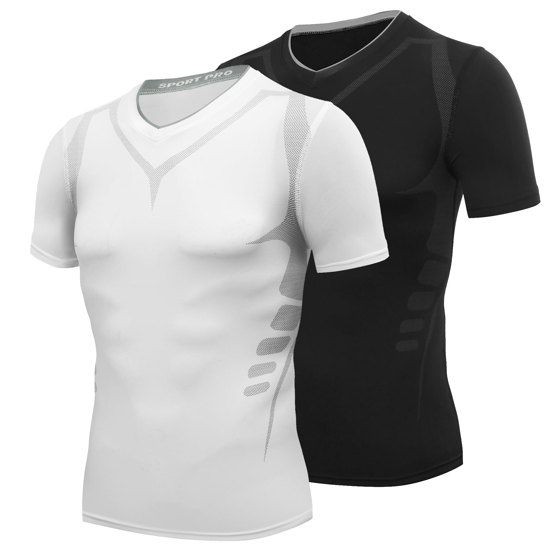 AMZSPORT Maglia a Manica Corta Compression da Uomo Sport Palestra