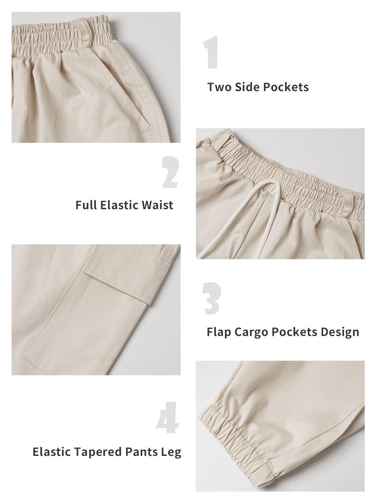 Rolanko Pantalones Cargo Elásticos para Niños Jogger Streetwear Danza