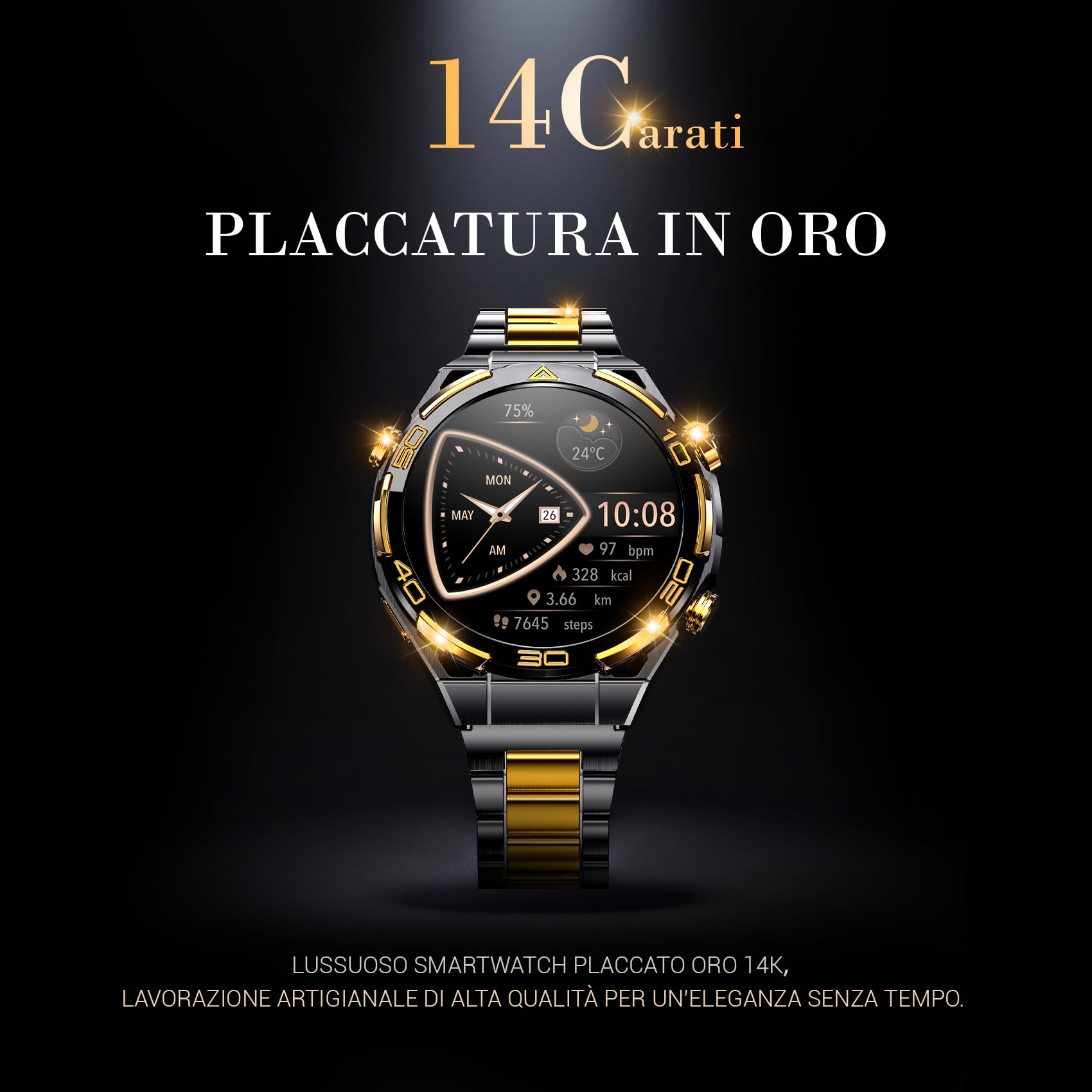 Blackview Smartwatch Uomo, GPS Orologio Intelligente Fitness con Chiamate Bluetooth, 1.43" AMOLED Smartwatch 110+ Modalità Sportive/PA/Cardiofrequenzimetro/SpO2/Torcia/Bussla per Android iOS