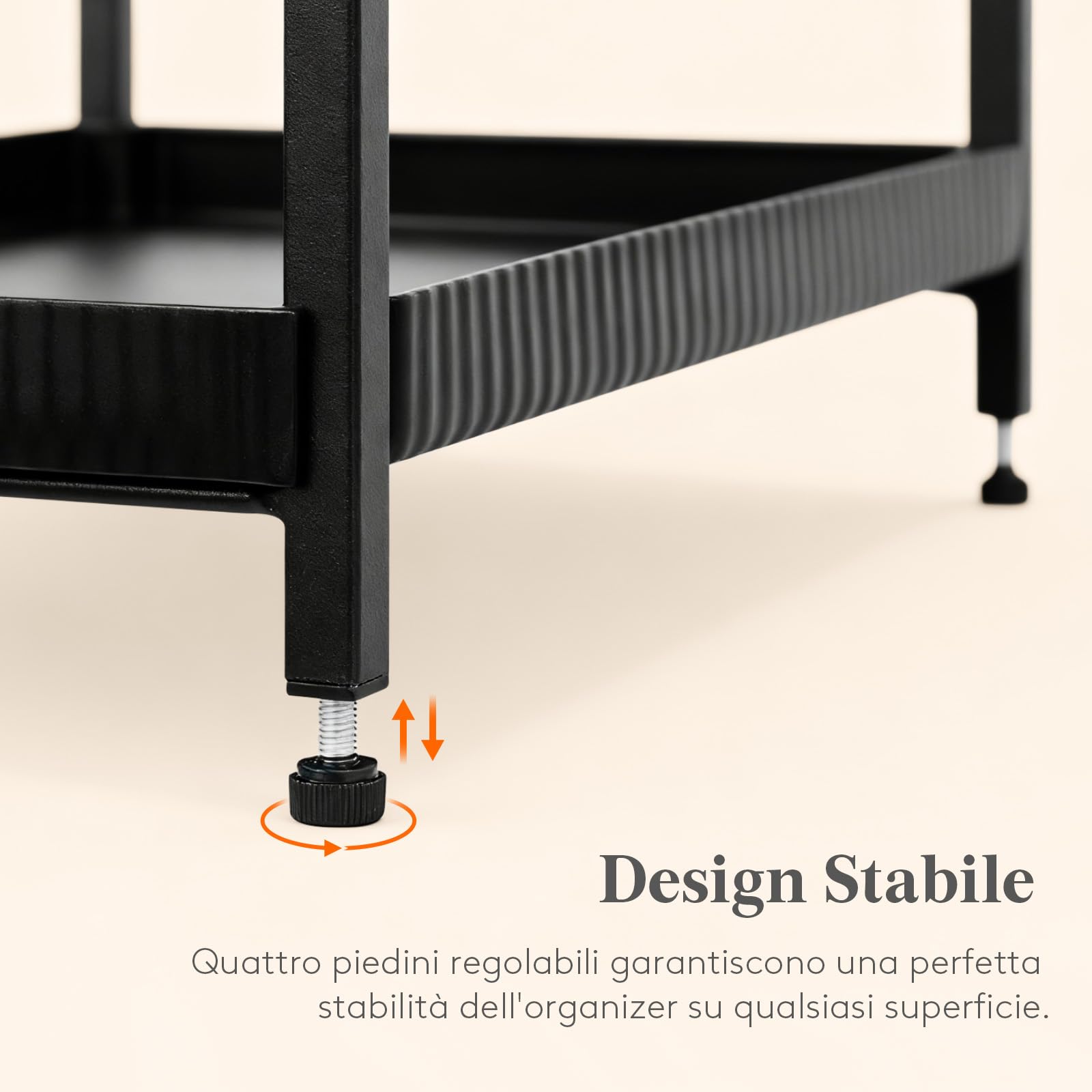 Lifewit Organizer per Caffè, 2 Livelli Portatazze da Banco, Espositore a Scaffale con 4 Ganci, Contenitore per Accessori da Caffè per la Cucina di Casa, Nero