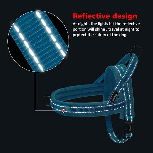 Miniatura 2 de Didog - Arnés chaleco de franela suave acolchado para perro, a prueba de escapeajuste rápido, correa reflectante para perro, fácil para caminar