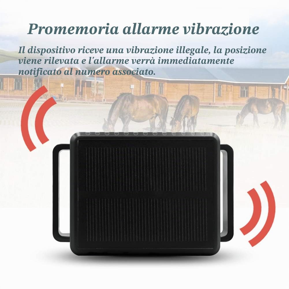 Collare GPS per Bovini E Ovini, Ricarica Automatica Solare, Design Impermeabile, Monitoraggio Sempre E Ovunque - Dispositivo Antifurto Dedicato Ranch,Nero