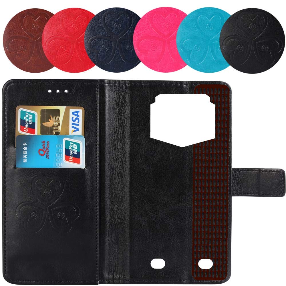TienJueShi Rosa Premium Retro Stand Portafoglio TPU