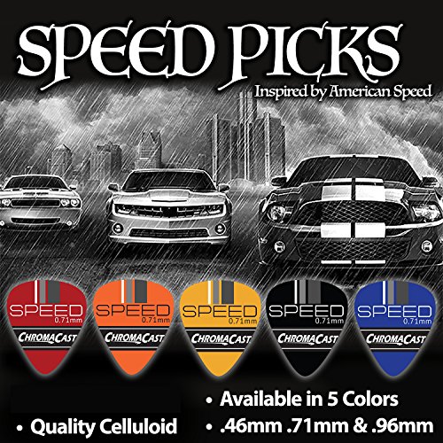 Chromacast Speed Series Celluloid Guitar Picks, Medium Gauge (.71Mm), Assorted Colors, 10 Pack (Cc-Cp-Speed-M-10A) #TOP6