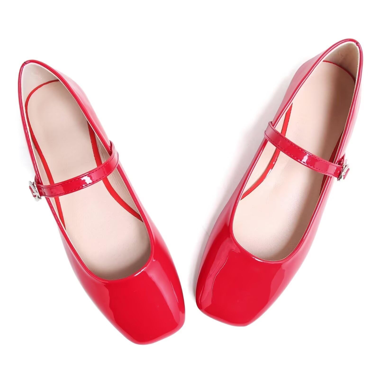 LUXINYU Women's Slip on Flats,Classy Round Toe Solid Classic Mary Jane Ballet Dance Shoes Soft Comfortable PU Flat Shoes
