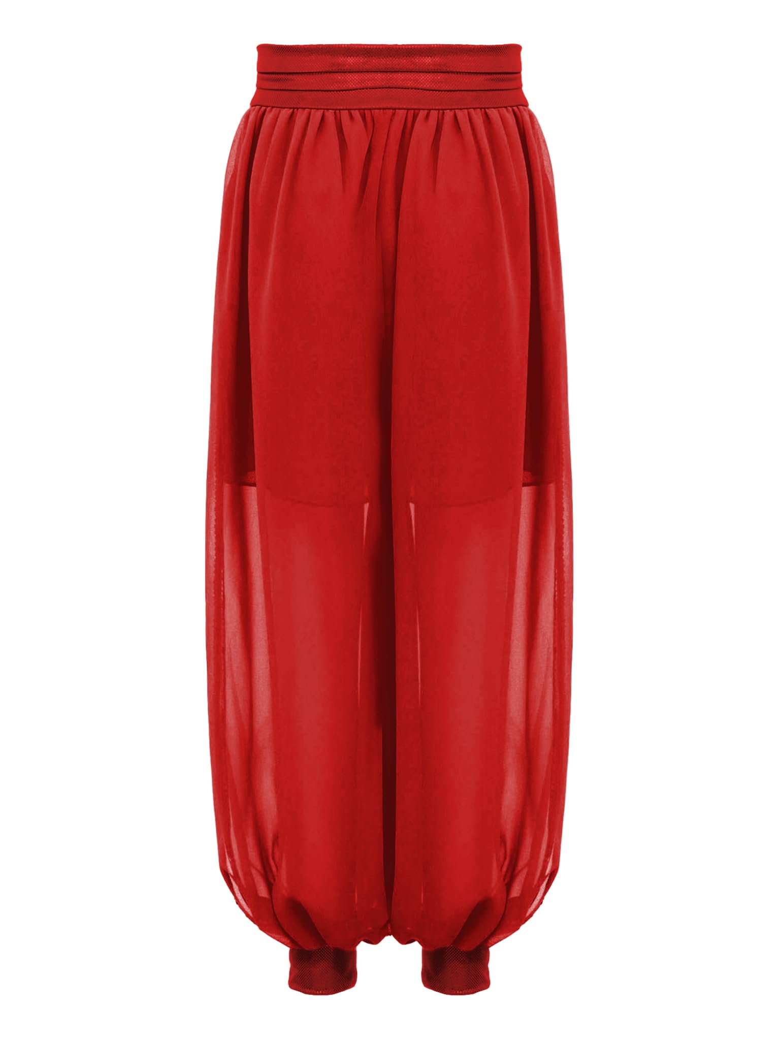 TTAO Mädchen Chiffon Bauchtanz Hosen Bloomers Weites Bein Tanzhose Haremshose Pumphose Party Arabisch Hosen Performance Kostüm