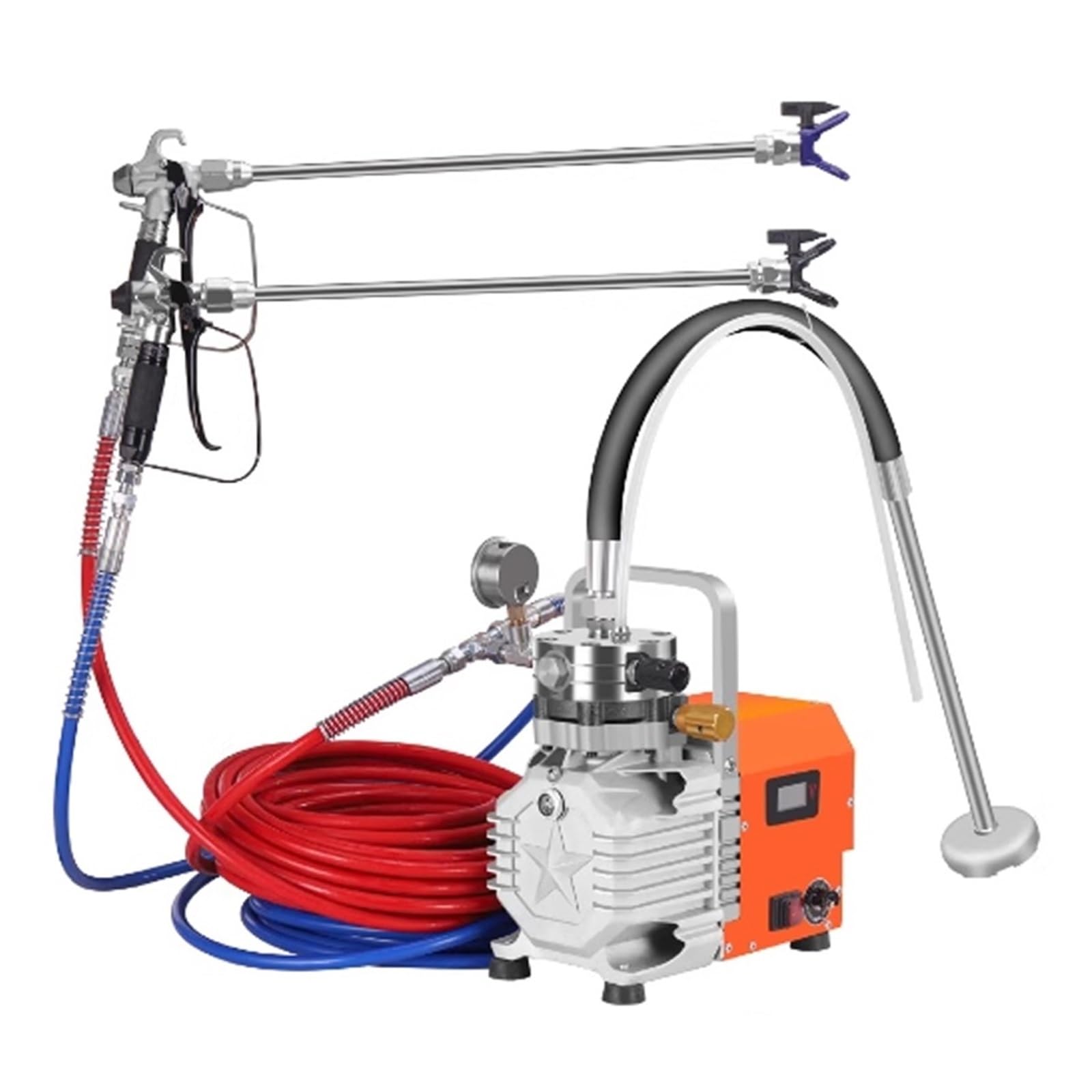 Elektryczne Bezpowietrzne Pistolety Natryskowe Do Farb, Wysokociśnieniowa Pompa Membranowa, Bezpowietrzny Pistolet Natryskowy, Sprężarka Powietrza Szeroki Zakres(Dual spray gun)