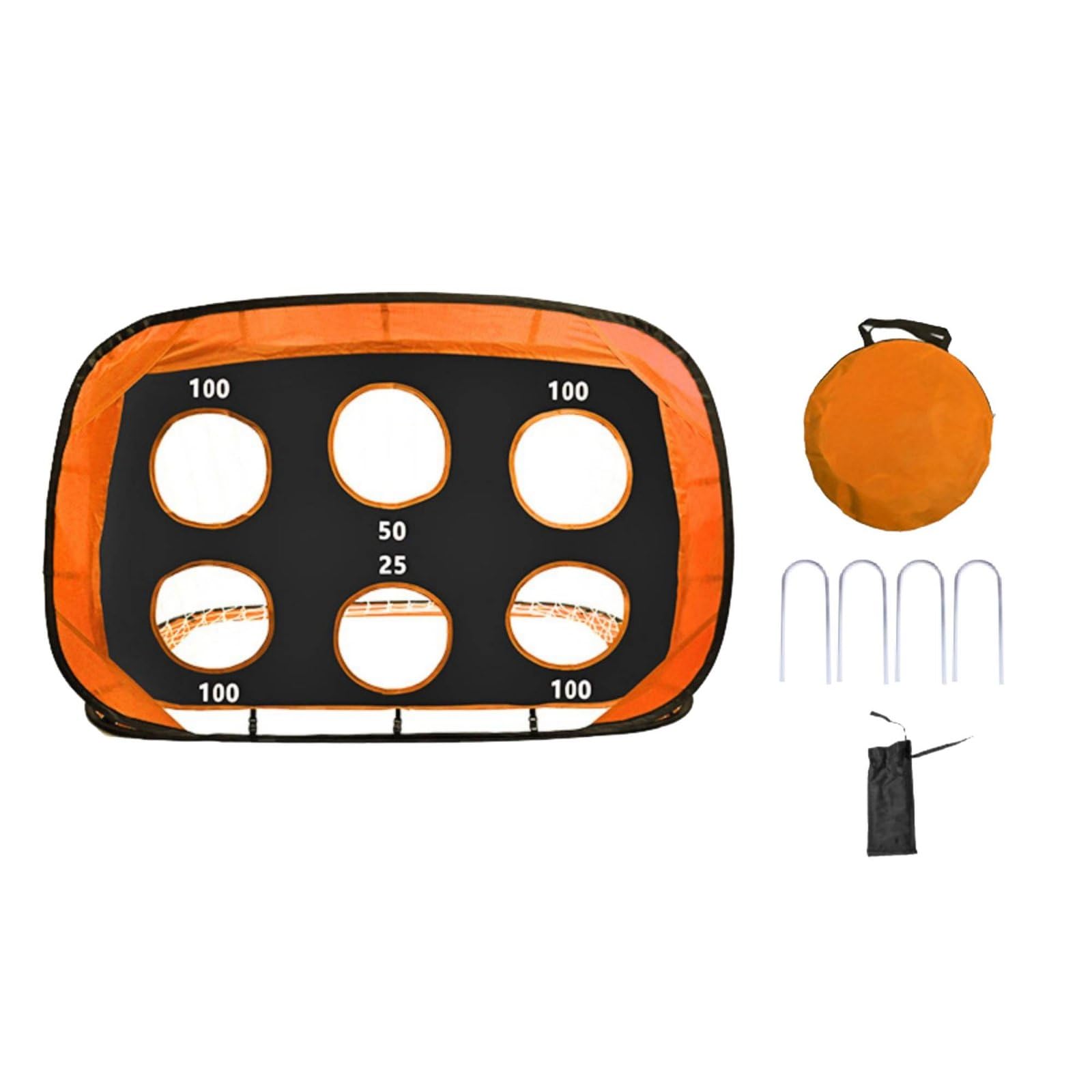 Multi-Purpose 4-in-1 Soccer Target Goal Easy Storage Kids' Soccer Training Net Sports Equipment for Toddlers, Backyard, Park, Orange-image-24