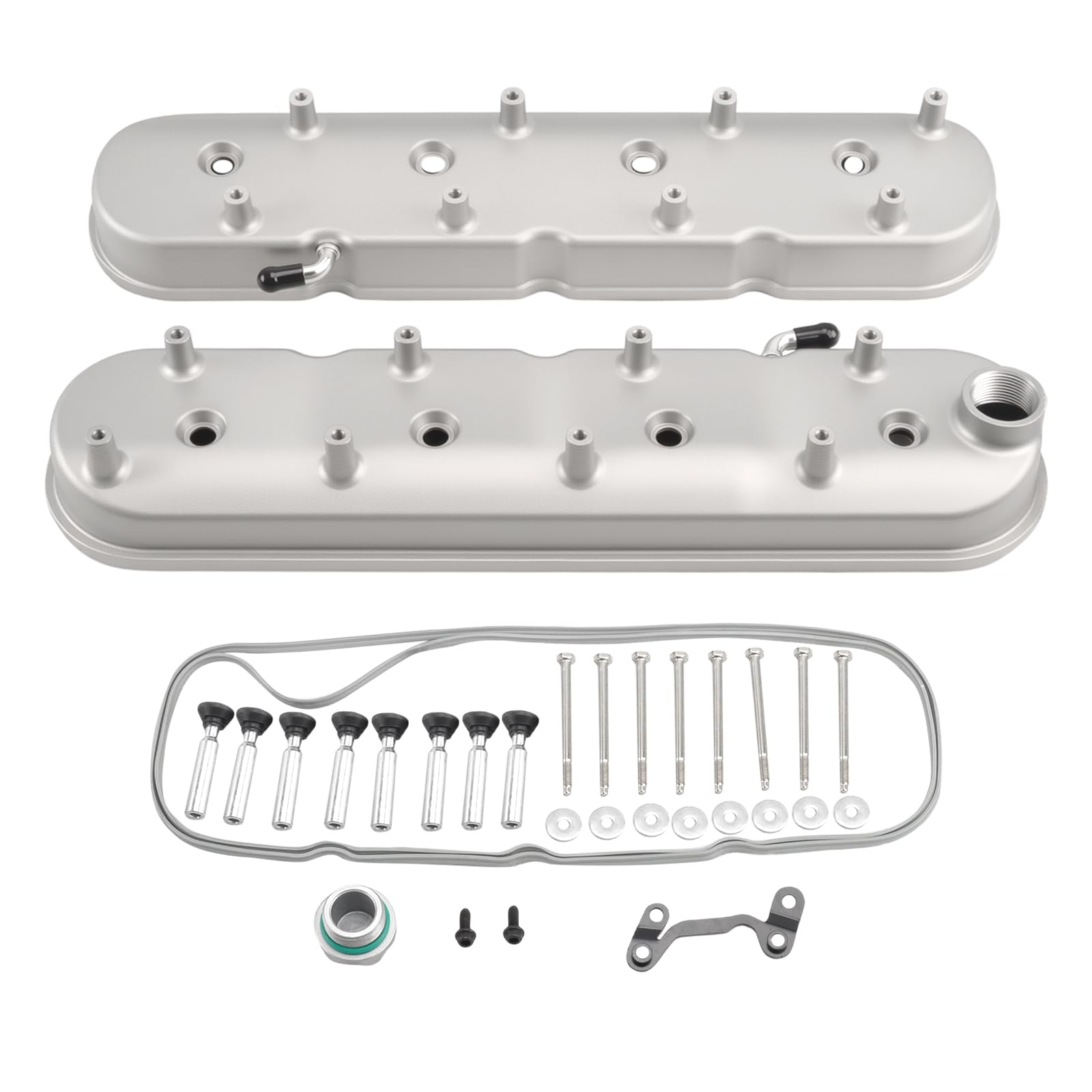 TBAPFS Cast Aluminum Valve Covers Silver