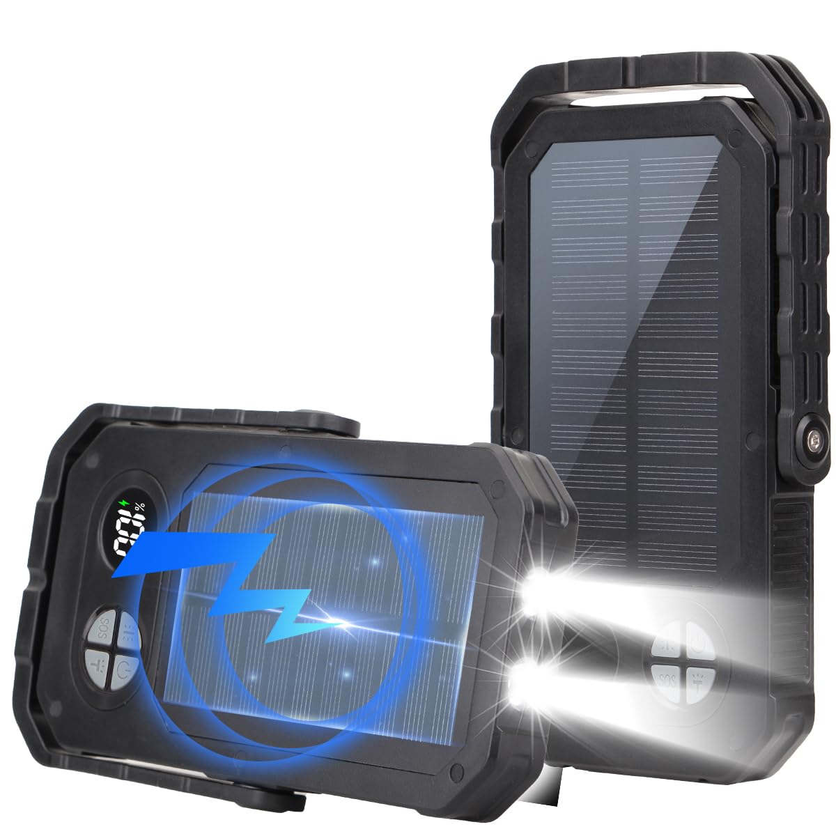 Linterna LED recargable para camping, 10000 mAh, luces de camping portátiles de hasta 120 horas, 12 modos de luz, regulable, pantalla digital LCD, impermeable, artículos esenciales de camping para