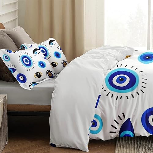 Miniatura 7 de Funda de edredón tamaño Queen, juego de ropa de cama griego turco contemporáneo malvado con cierre de cremallera para niños y adultos, funda de