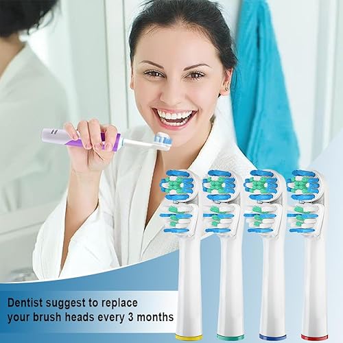 Miniatura 5 de DeBizz Cabezales de repuesto de doble limpieza compatibles con Oral B Vitality Series, se adapta a Pro 1000, Smart 1500, Genius X, cabezales de