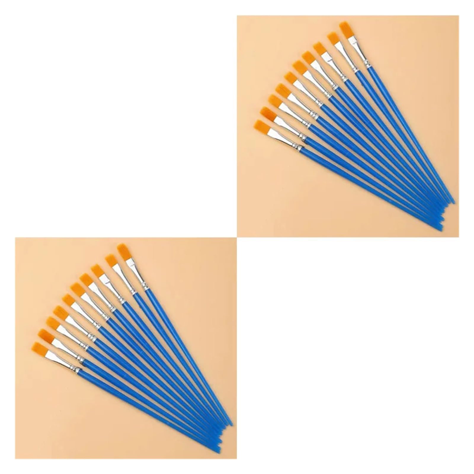 10/20/40PCS Paint Brushes Set Acrylic With Flat Round Pointed Craft Watercolor Oil Painting Supplies(20pcs-flat head)