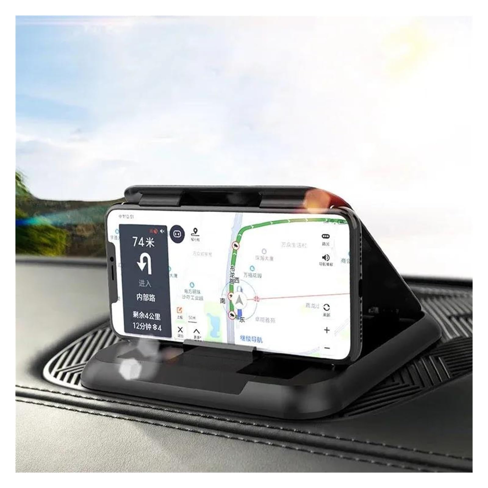 Porta Cellulare Auto Supporto per telefono da auto, universale, per cruscotto, con ventosa in silicone antiscivolo e supporto regolabile
