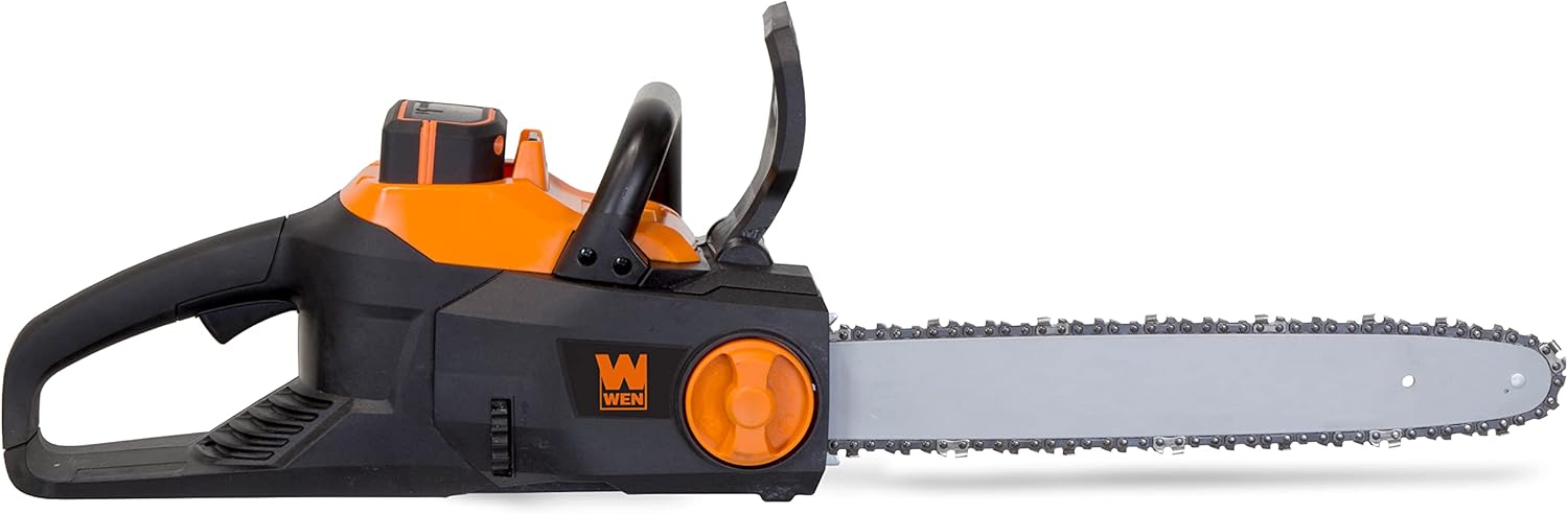 WEN Cordless Electric Chainsaw, 16-Inch Brushless with 40V Max 4Ah Battery and Charger (40417)