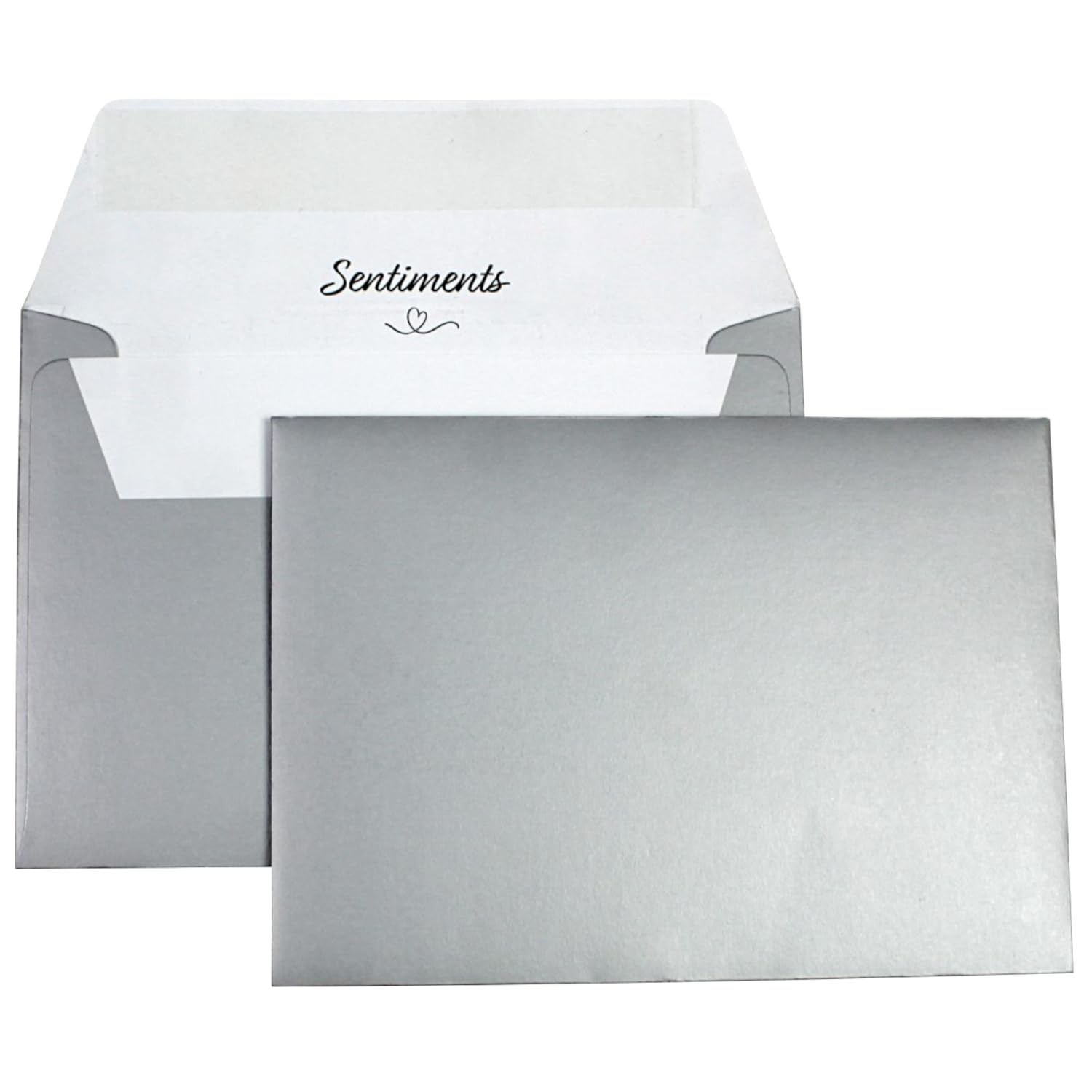 Sentiments C6 114x162mm 130gsm Metallic Silver Peel and Seal Envelopes - Pack of 25