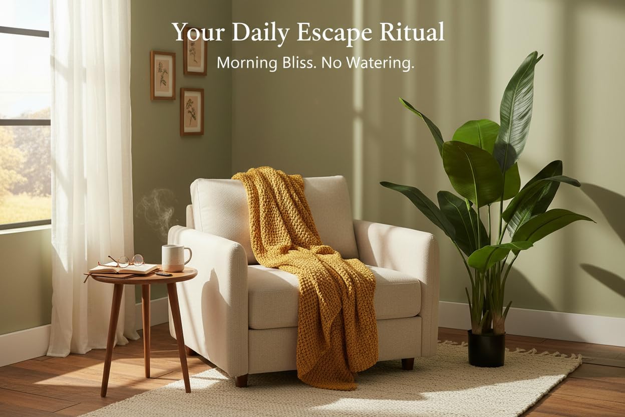 artificial bird of paradise plant fake tropical palm tree for indoor outdoor, perfect faux plants for home garden office store decoration (h 120cm) bird of paradise 120cm