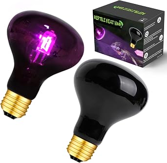 75W Night Heat Lamp Heating Infrared Bulb, Moonlight Bulb Reptile Heat Lamp UVA Spot Lamp for Reptile and Amphibian - Lizard Tortoise Snake Chameleon Spider 2 Pack